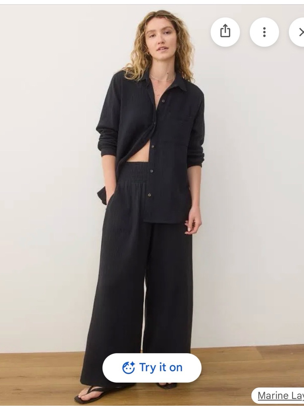 Marine Layer Sophia Gauze Pallazo Pants